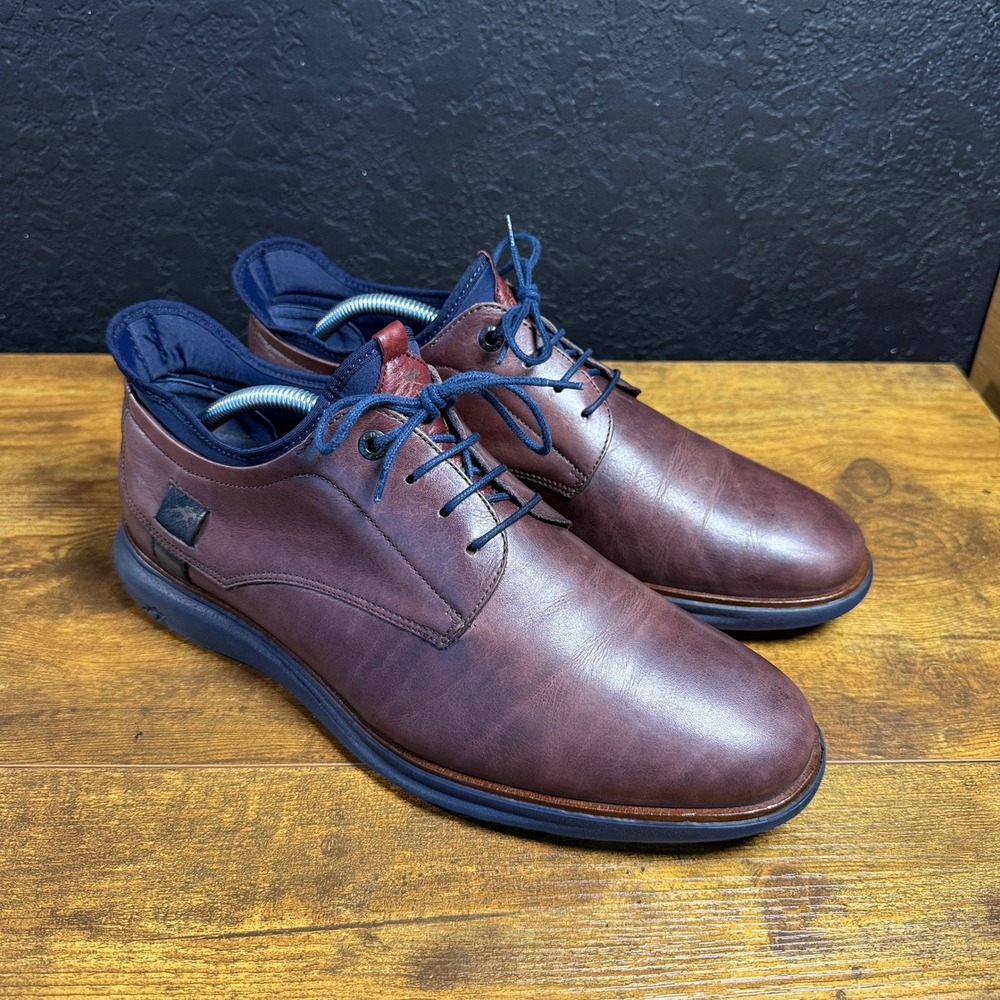 Fluchos F1344 Brown Leather Comfort Derby Shoes Mens Size 43 EU 10 US